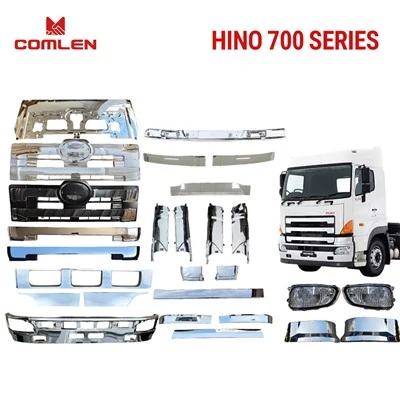 Hot Sale High Quality Chromed Pumper /Headlamp/ Headlight/ Headlight Corner Panel / Headlight Bezel / Front Corner Cover / Cab Corner Trim Facelift Upgrade Body Kits For HINO 300 / Hino 500 / Hino 700 Series price