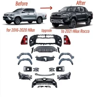 1 conjunto atualizado facelift bodykit para toyota hilux 2016-2020 facelift para 2021 hilux rocco estilo com farol traseiro pára-choques
